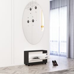 Тумба для обуви Mobildor Leo 90x27x47cm (Anthracite/White) Thumb