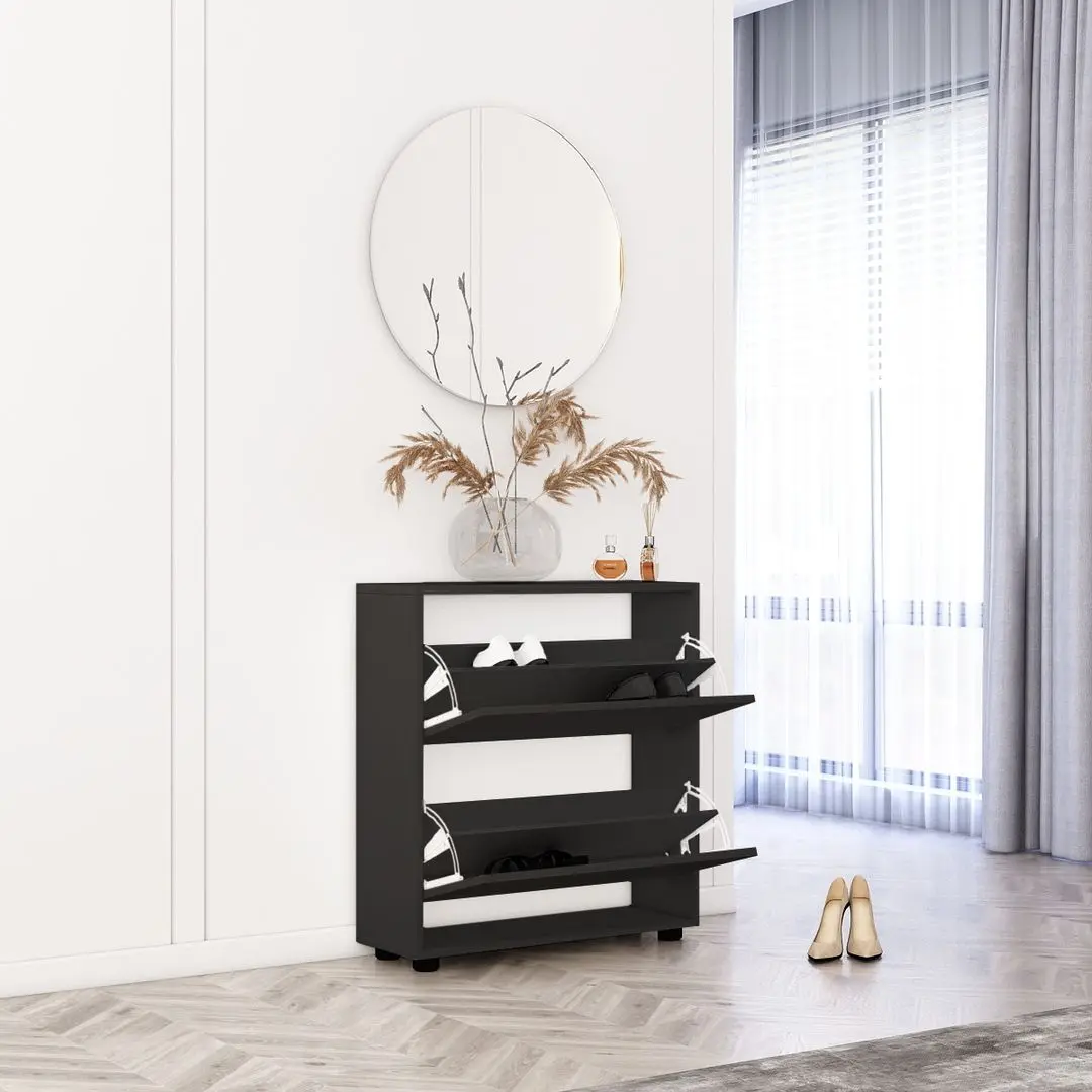 Tumba pentru incaltaminte Mobildor Leo 90x27x86cm (Anthracite)