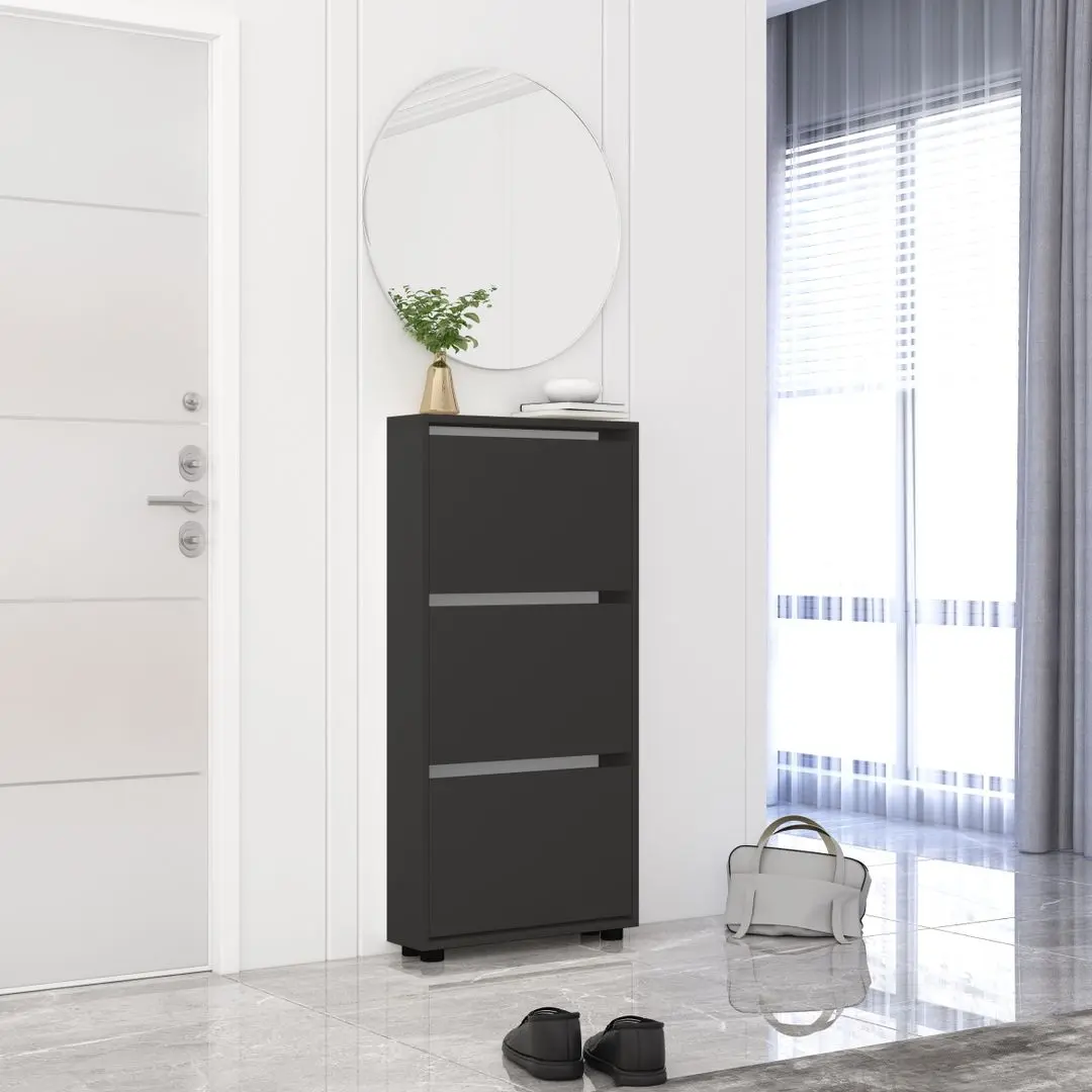 Tumba pentru incaltaminte Mobildor Leo Slim 50x16x125cm (Anthracite)
