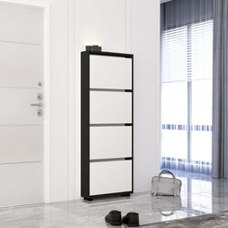Tumba pentru incaltaminte Mobildor Leo Slim 50x16x164cm (Anthracite/White)