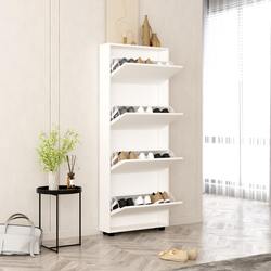 Tumba pentru incaltaminte Mobildor Leo Slim 50x16x164cm (White) Thumb