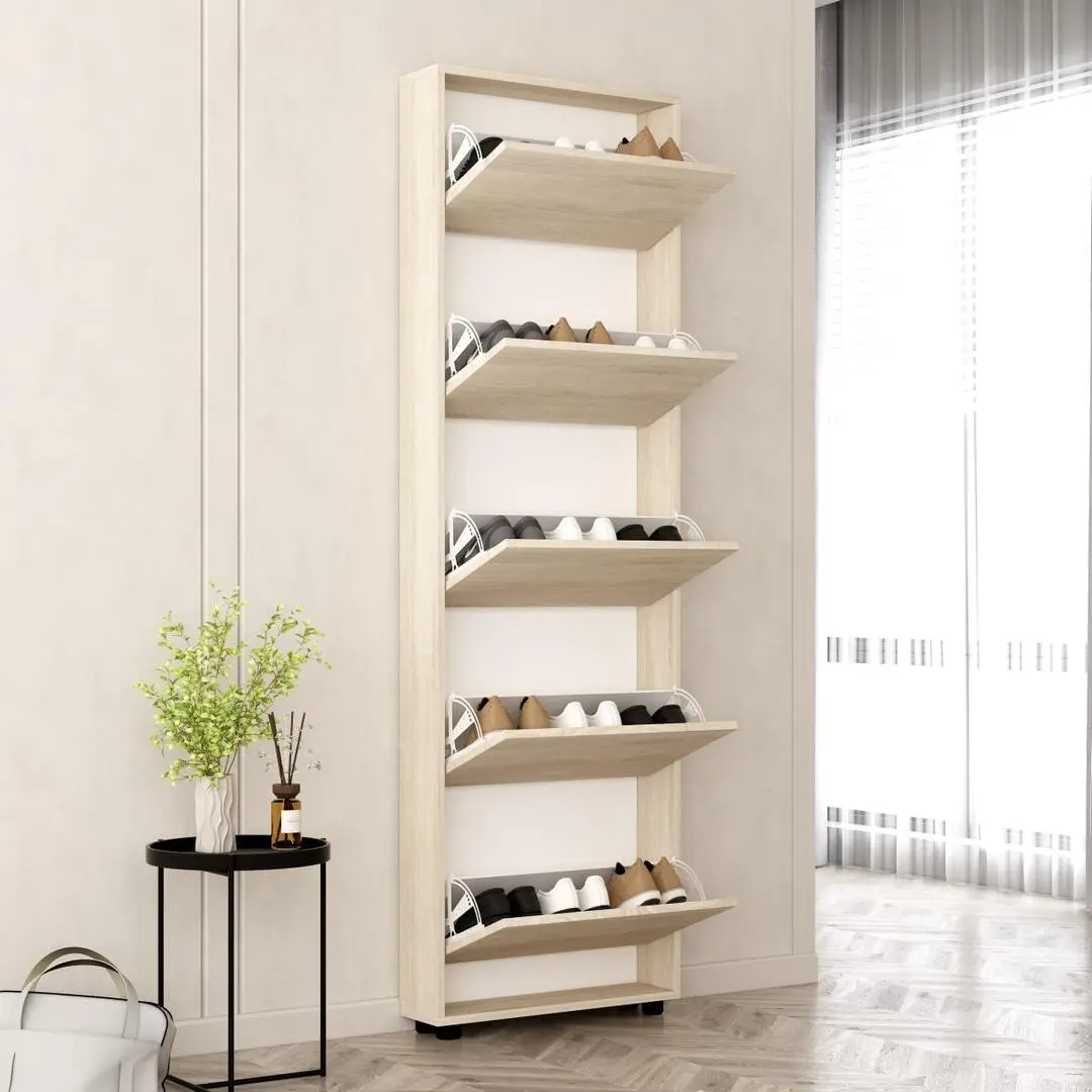 Тумба для обуви Mobildor Leo Slim 50x16x203cm (Sonoma) - 2