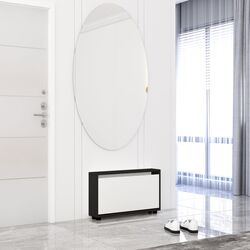 Tumba pentru incaltaminte Mobildor Leo Slim 50x16x47cm (Anthracite/White)
