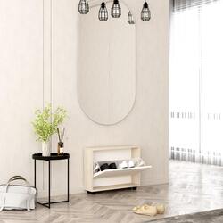 Tumba pentru incaltaminte Mobildor Leo Slim 50x16x47cm (Sonoma/White) Thumb