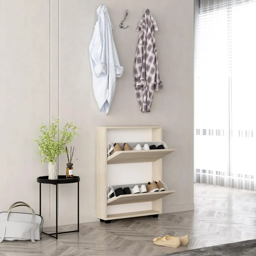 Tumba pentru incaltaminte Mobildor Leo Slim 50x16x86cm (Sonoma) - 2