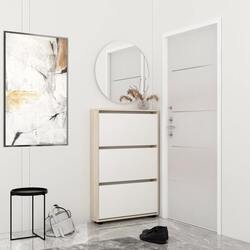 Tumba pentru incaltaminte Mobildor Leo Slim 60x16x125cm (Sonoma/White)