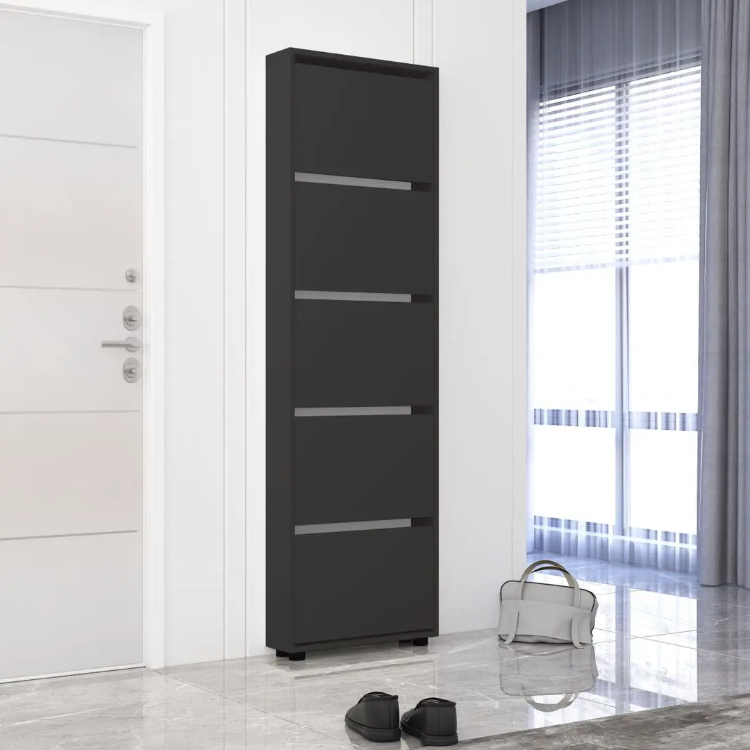 Тумба для обуви Mobildor Leo Slim 60x16x203cm (Anthracite)