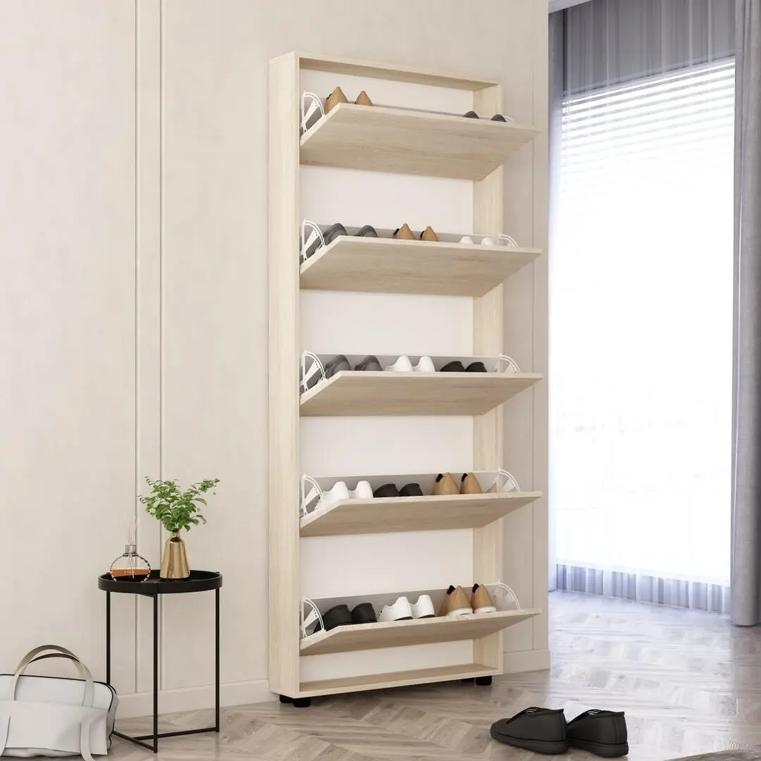 Tumba pentru incaltaminte Mobildor Leo Slim 60x16x203cm (Sonoma)