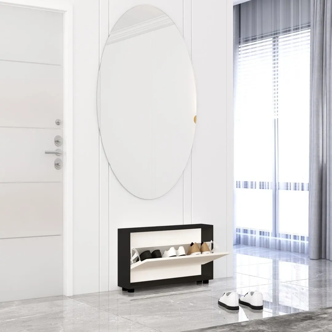 Тумба для обуви Mobildor Leo Slim 60x16x47cm (Anthracite/White)