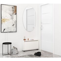 Tumba pentru incaltaminte Mobildor Leo Slim 60x16x47cm (White)