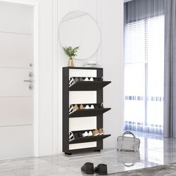 Tumba pentru incaltaminte Mobildor Leo Slim 70x16x125cm (Anthracite) Thumb