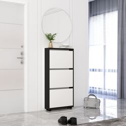 Tumba pentru incaltaminte Mobildor Leo Slim 70x16x125cm (Anthracite/White)