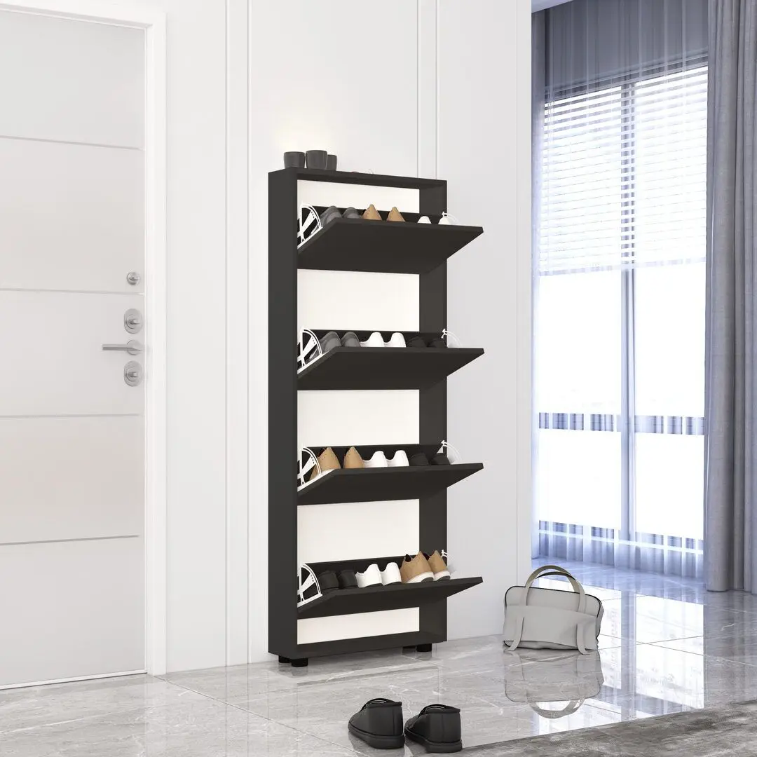 Tumba pentru incaltaminte Mobildor Leo Slim 70x16x164cm (Anthracite)