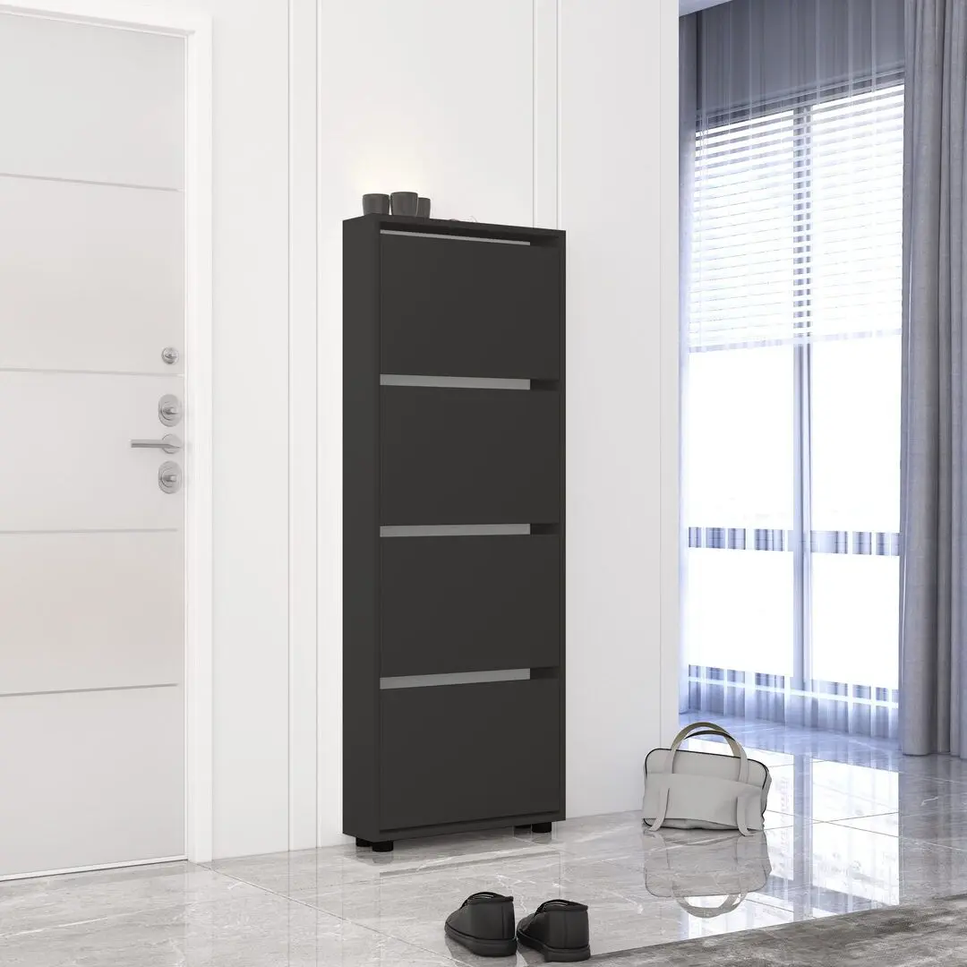 Tumba pentru incaltaminte Mobildor Leo Slim 70x16x164cm (Anthracite)