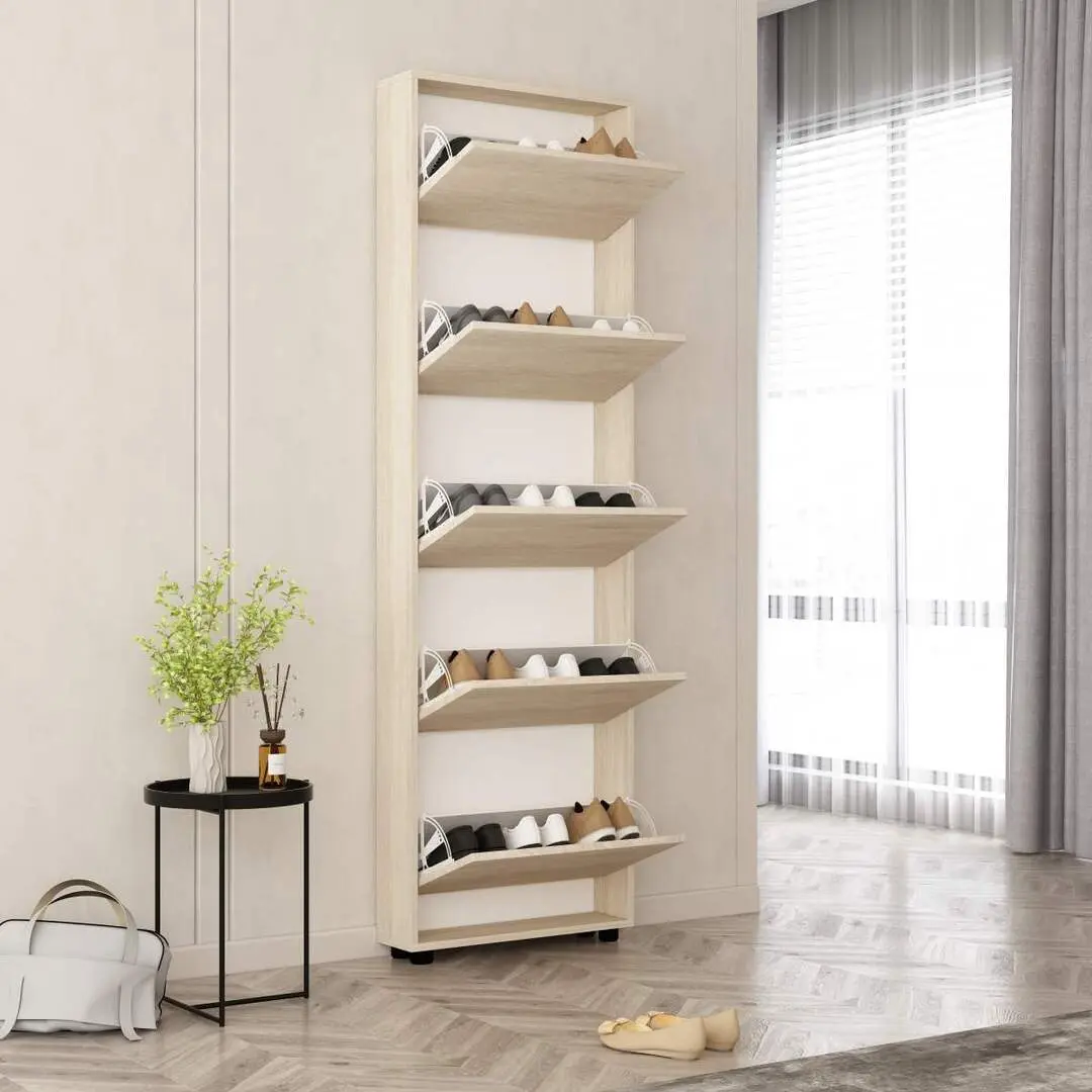 Tumba pentru incaltaminte Mobildor Leo Slim 70x16x203cm (Sonoma)