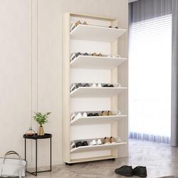 Tumba pentru incaltaminte Mobildor Leo Slim 70x16x203cm (Sonoma/White) Thumb