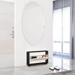 Tumba pentru incaltaminte Mobildor Leo Slim 70x16x47cm (Anthracite/White) Thumb