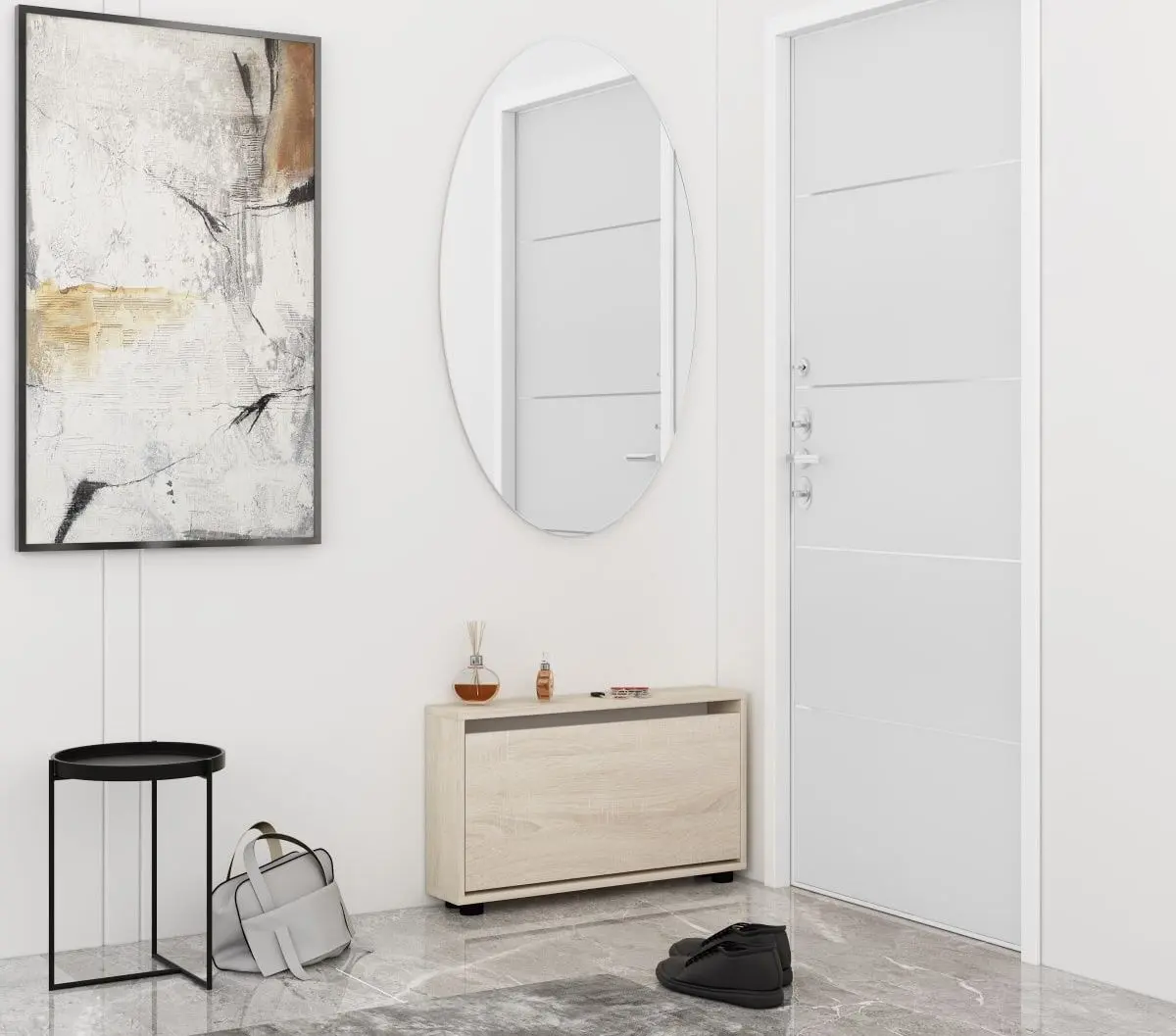 Tumba pentru incaltaminte Mobildor Leo Slim 70x16x47cm (Sonoma)