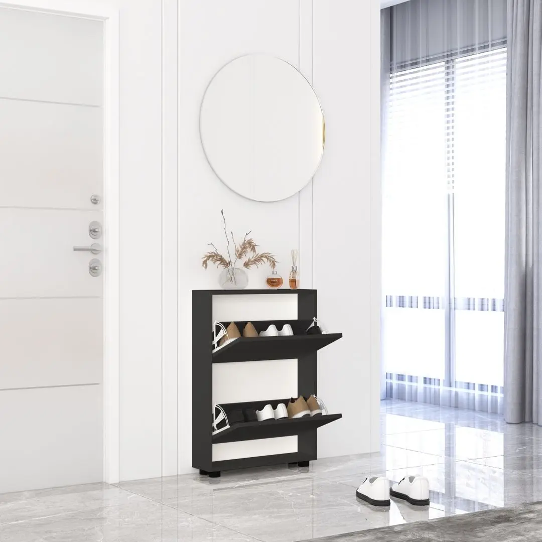 Тумба для обуви Mobildor Leo Slim 70x16x86cm (Anthracite)