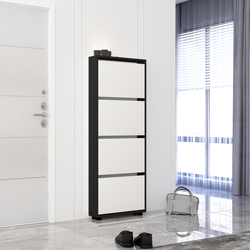 Tumba pentru incaltaminte Mobildor Leo Slim 80x16x164cm (Anthracite/White)