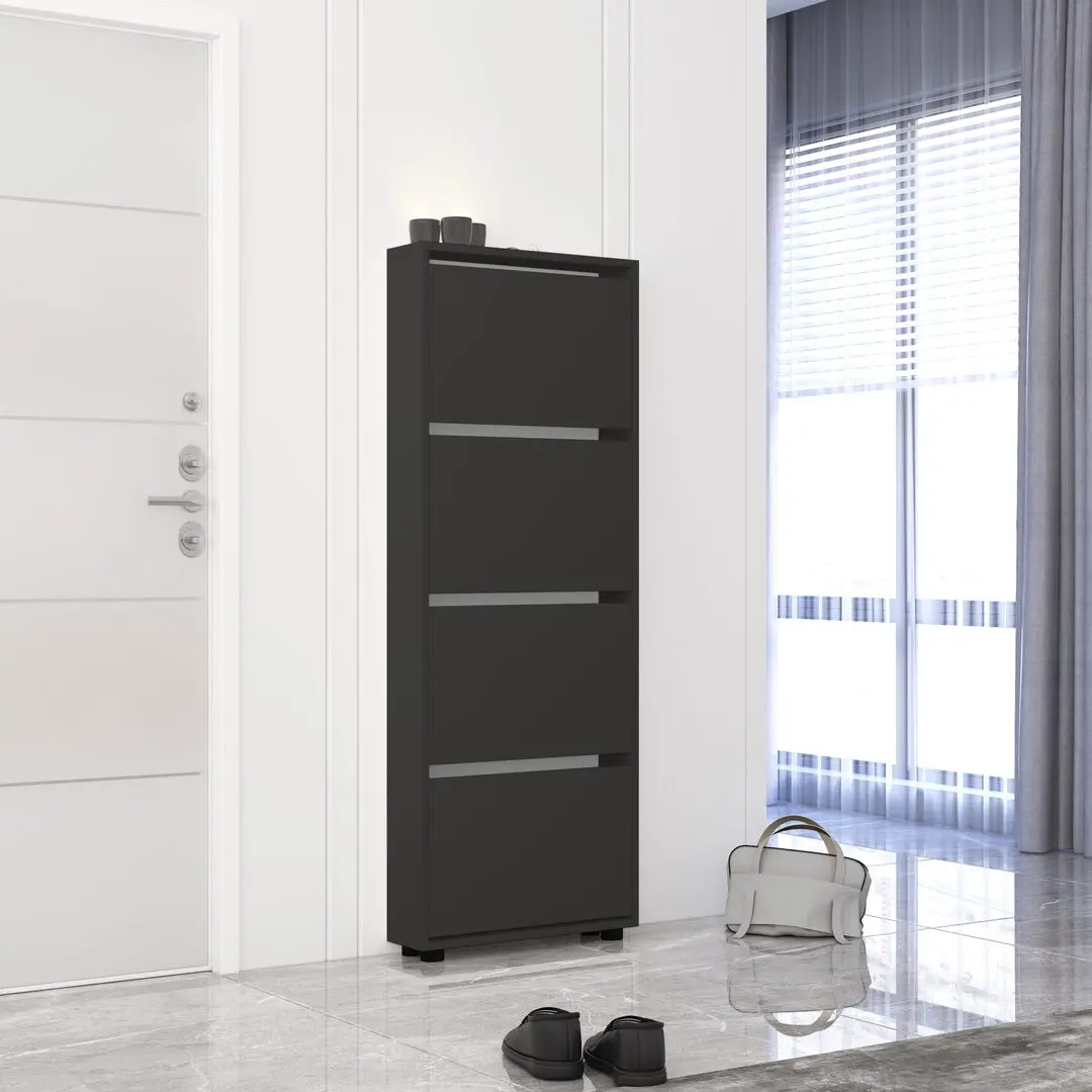 Tumba pentru incaltaminte Mobildor Leo Slim 80x16x164cm (Anthracite)