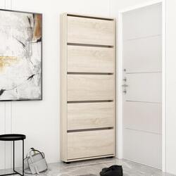 Tumba pentru incaltaminte Mobildor Leo Slim 80x16x203cm (Sonoma)