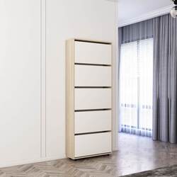 Тумба для обуви Mobildor Leo Slim 80x16x203cm (Sonoma/White) Thumb