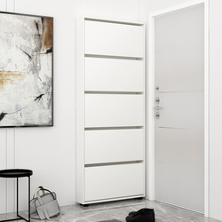 Тумба для обуви Mobildor Leo Slim 80x16x203cm (White)