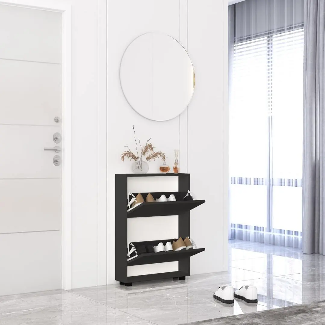 Тумба для обуви Mobildor Leo Slim 80x16x86cm (Anthracite) - 2