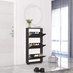 Tumba pentru incaltaminte Mobildor Leo Slim 90x16x125cm (Anthracite) Thumb