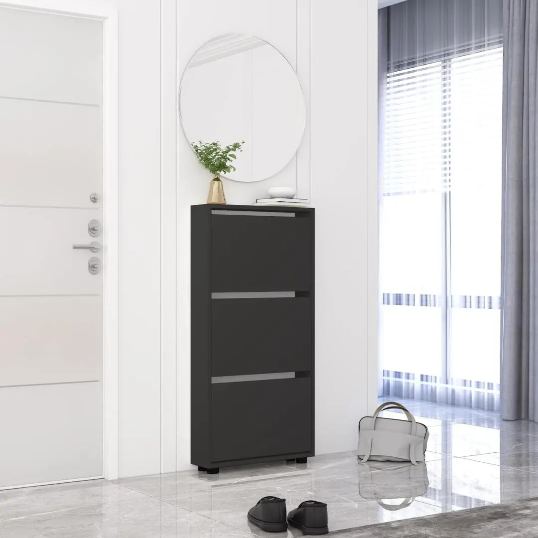 Tumba pentru incaltaminte Mobildor Leo Slim 90x16x125cm (Anthracite)