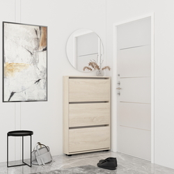 Tumba pentru incaltaminte Mobildor Leo Slim 90x16x125cm (Sonoma)