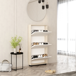 Тумба для обуви Mobildor Leo Slim 90x16x125cm (Sonoma/White) Thumb