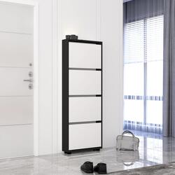 Тумба для обуви Mobildor Leo Slim 90x16x164cm (Anthracite/White)