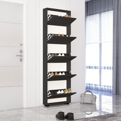 Tumba pentru incaltaminte Mobildor Leo Slim 90x16x203cm (Anthracite) Thumb