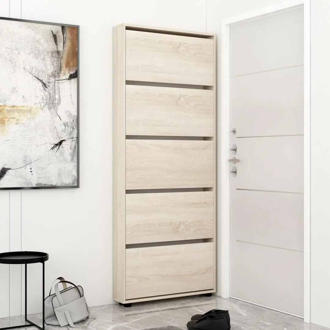 Tumba pentru incaltaminte Mobildor Leo Slim 90x16x203cm (Sonoma)