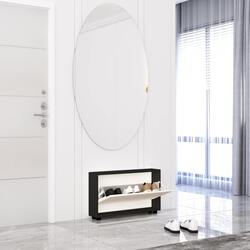 Tumba pentru incaltaminte Mobildor Leo Slim 90x16x47cm (Anthracite/White) Thumb