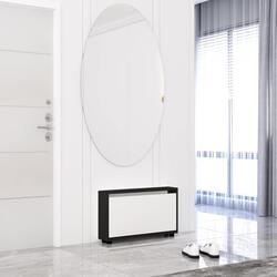 Tumba pentru incaltaminte Mobildor Leo Slim 90x16x47cm (Anthracite/White)