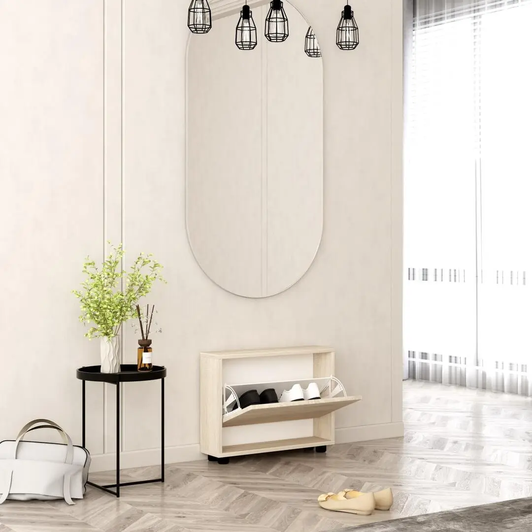 Tumba pentru incaltaminte Mobildor Leo Slim 90x16x47cm (Sonoma) - 2