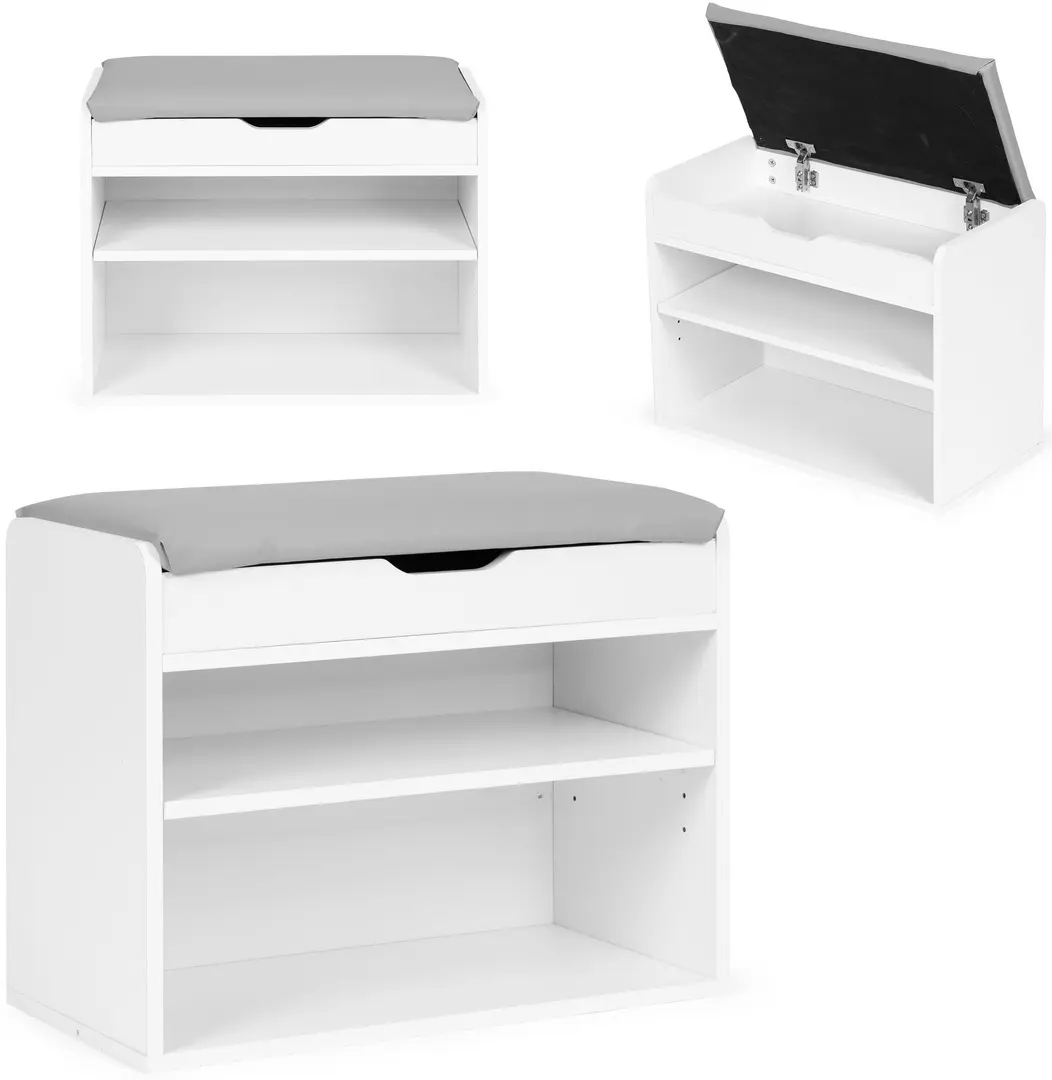 Bancheta-etajera pentru incaltaminte Modern Home CHXG01 (White)