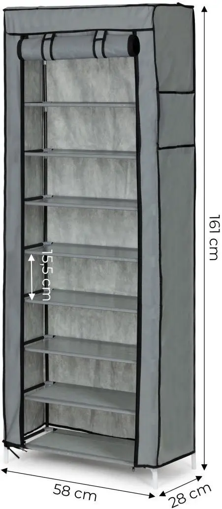 Etajera-organizer pliabil pentru incaltaminte Modern Home PJJSC003 (Grey)