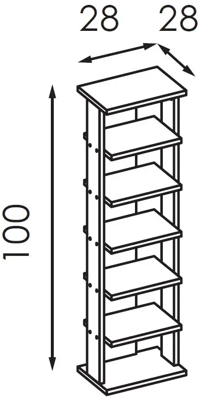Etajera pentru incaltaminte Modern Komfi 28cm (Brandy Castello Oak)