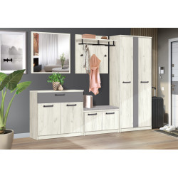 Tumba pentru incaltaminte + Perna Modern Karolina 70cm (Craft Oak White/Gray) Thumb
