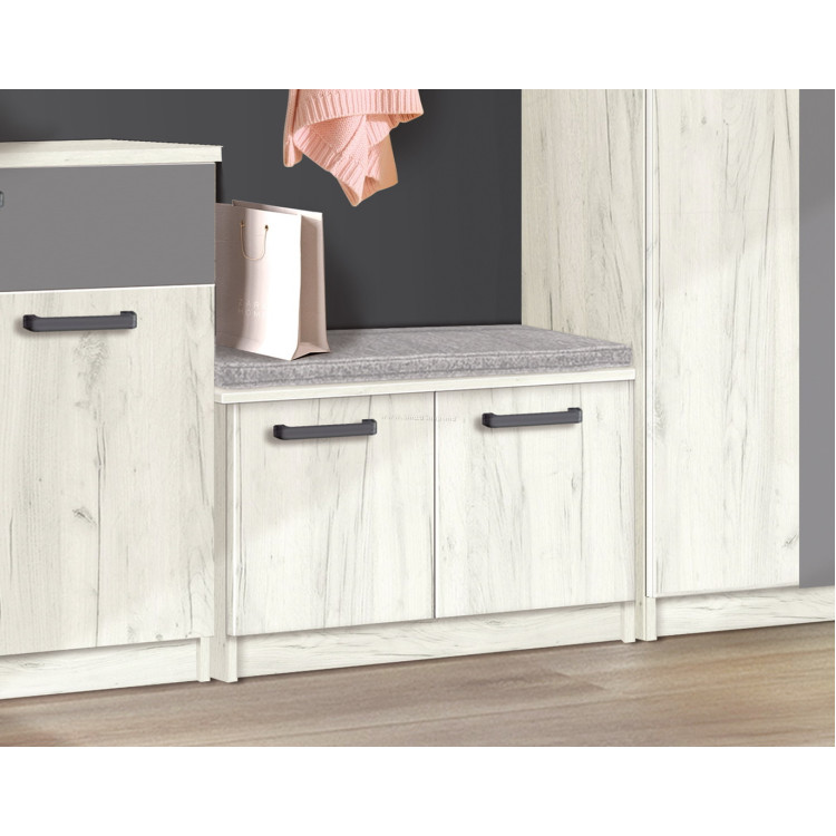 Tumba pentru incaltaminte + Perna Modern Karolina 70cm (Craft Oak White)