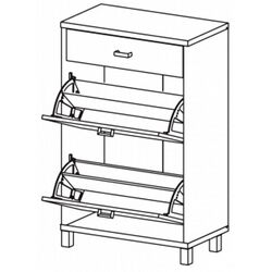 Tumba pentru incaltaminte Неман Domino ВК-04-23 (Sonoma Oak/White Semi-Gloss) Thumb