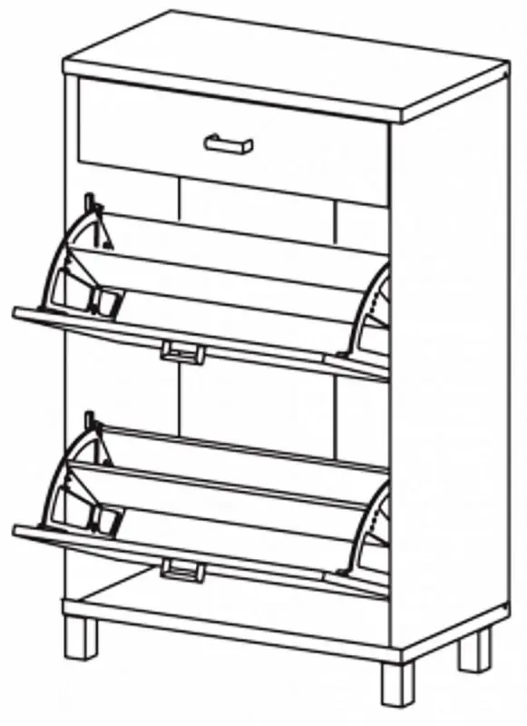 Tumba pentru incaltaminte Неман Domino ВК-04-23 (Sonoma Oak/White Semi-Gloss) - 4