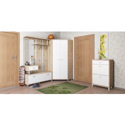 Tumba pentru incaltaminte Неман Domino ВК-04-23 (Sonoma Oak/White Semi-Gloss) Thumb