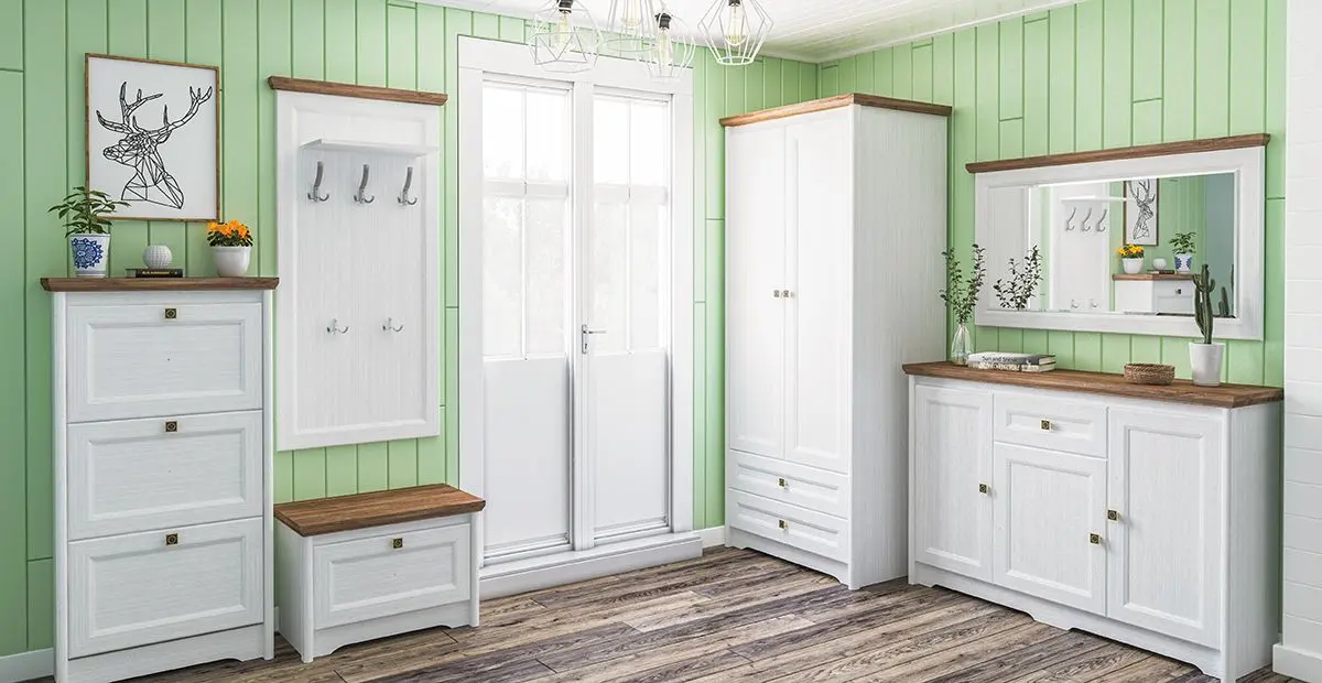 Tumba pentru incaltaminte Неман Tivoli МН-035-29 (White Structural/Stirling Oak)