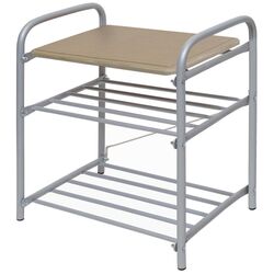 Scaun pentru pantofi Nika Б2 (White Wood/Gray) Thumb