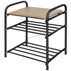 Bancheta-etajera pentru incaltaminte Nika B2 (Black/White) Thumb